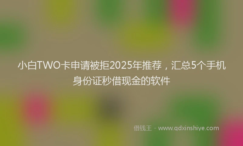 小白TWO卡申请被拒2025年推荐，汇总5个手机身份证秒借现金的软件