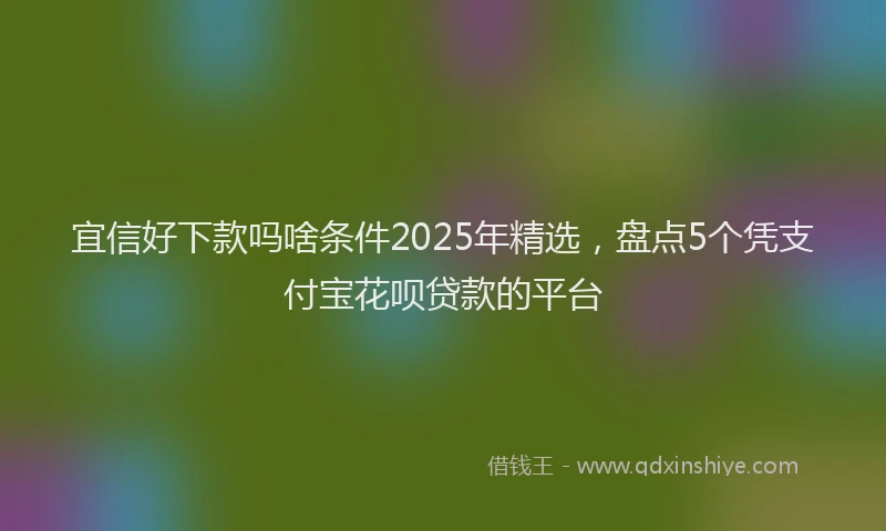 宜信好下款吗啥条件2025年精选，盘点5个凭支付宝花呗贷款的平台