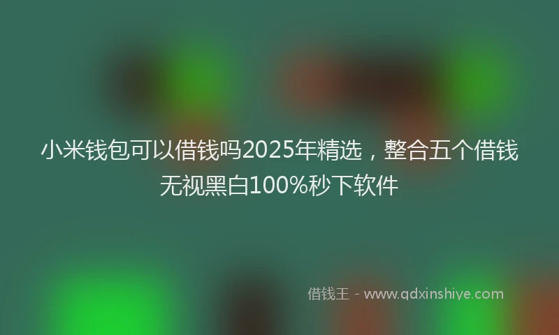小米钱包可以借钱吗2025年精选，整合五个借钱无视黑白100%秒下软件