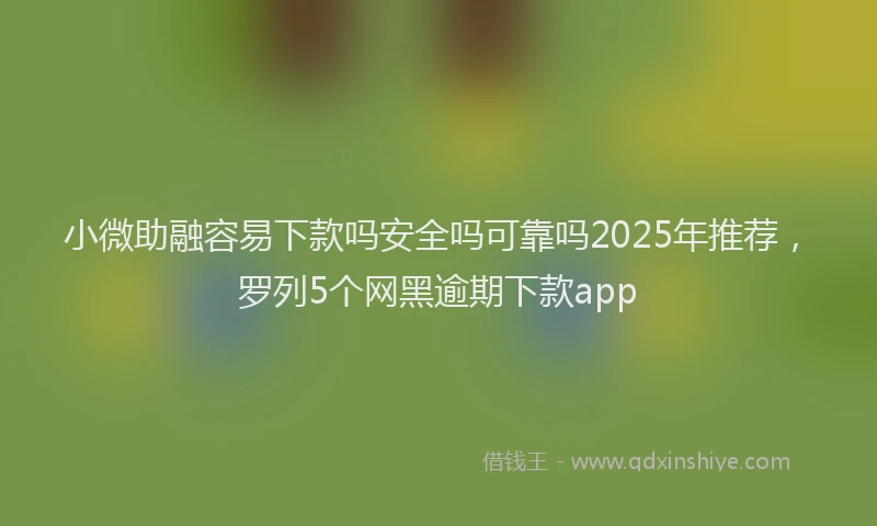 小微助融容易下款吗安全吗可靠吗2025年推荐，罗列5个网黑逾期下款app