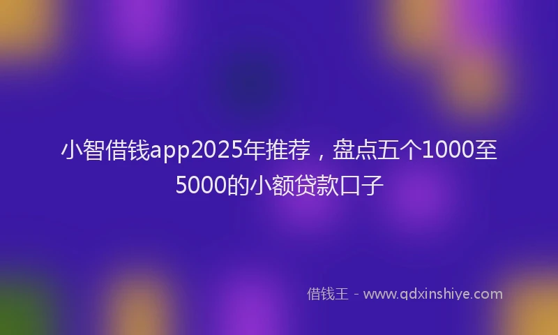 小智借钱app2025年推荐，盘点五个1000至5000的小额贷款口子