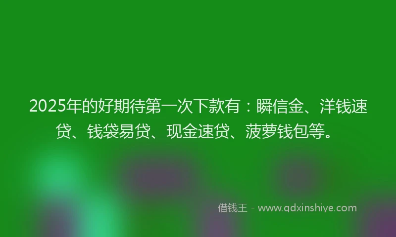 2025年的好期待第一次下款有：瞬信金、洋钱速贷、钱袋易贷、现金速贷、菠萝钱包等。