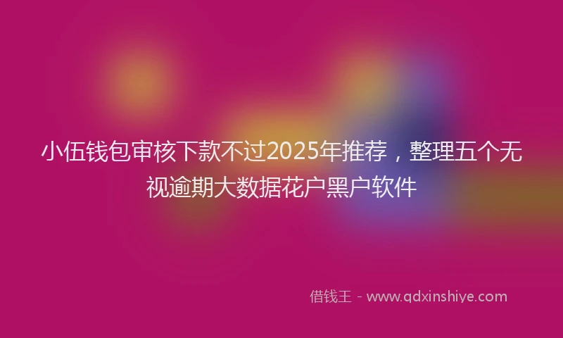小伍钱包审核下款不过2025年推荐，整理五个无视逾期大数据花户黑户软件