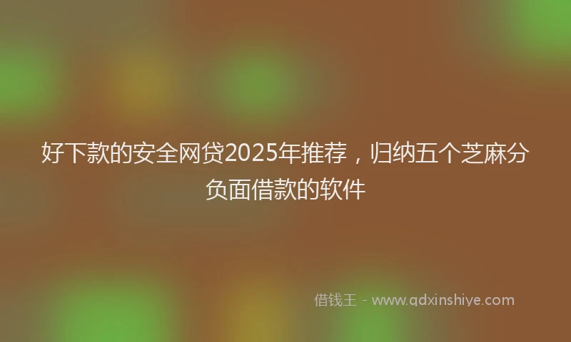 好下款的安全网贷2025年推荐，归纳五个芝麻分负面借款的软件