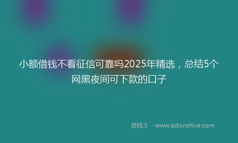 小额借钱不看征信可靠吗2025年精选，总结5个网黑夜间可下款的口子