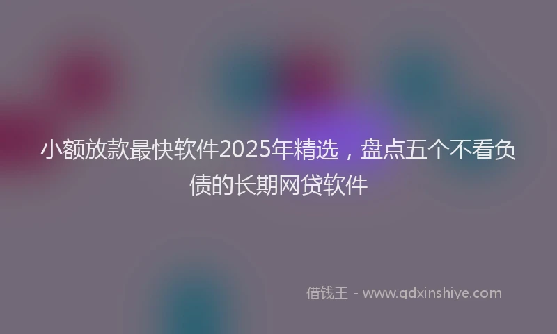 小额放款最快软件2025年精选，盘点五个不看负债的长期网贷软件