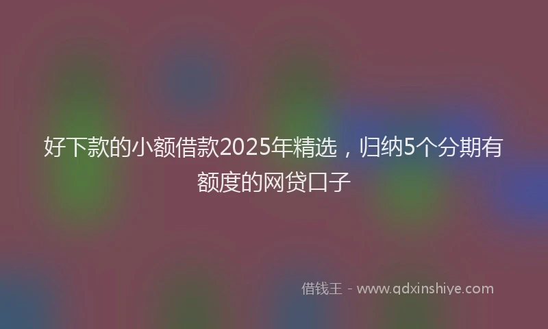 好下款的小额借款2025年精选，归纳5个分期有额度的网贷口子