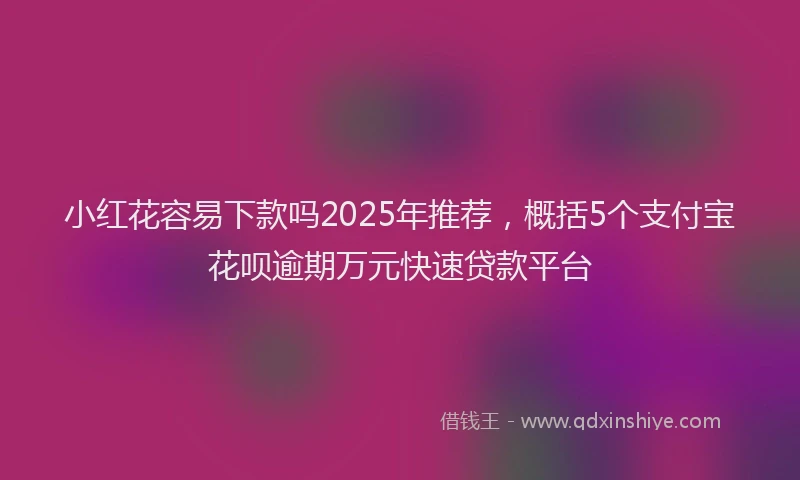 小红花容易下款吗2025年推荐，概括5个支付宝花呗逾期万元快速贷款平台