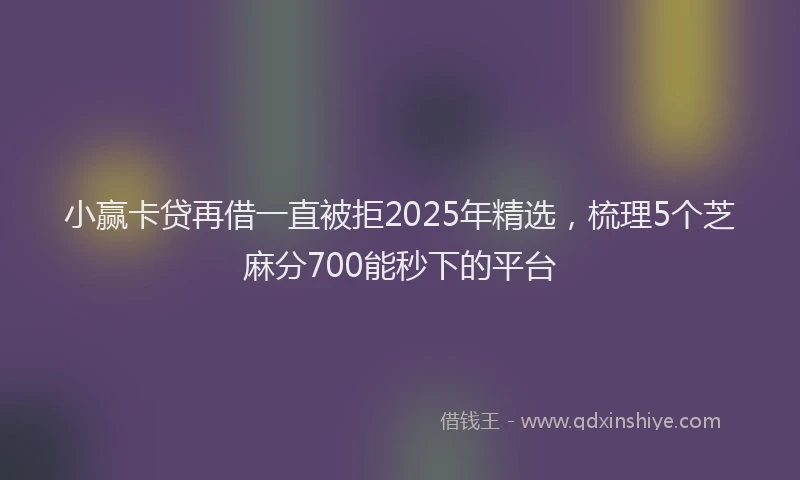 小赢卡贷再借一直被拒2025年精选，梳理5个芝麻分700能秒下的平台