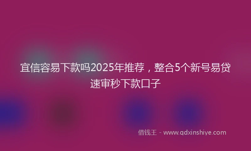 宜信容易下款吗2025年推荐，整合5个新号易贷速审秒下款口子