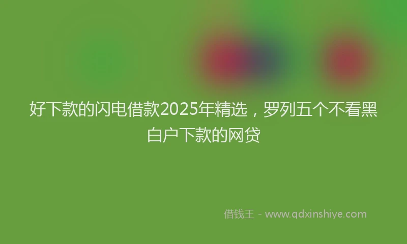 好下款的闪电借款2025年精选，罗列五个不看黑白户下款的网贷