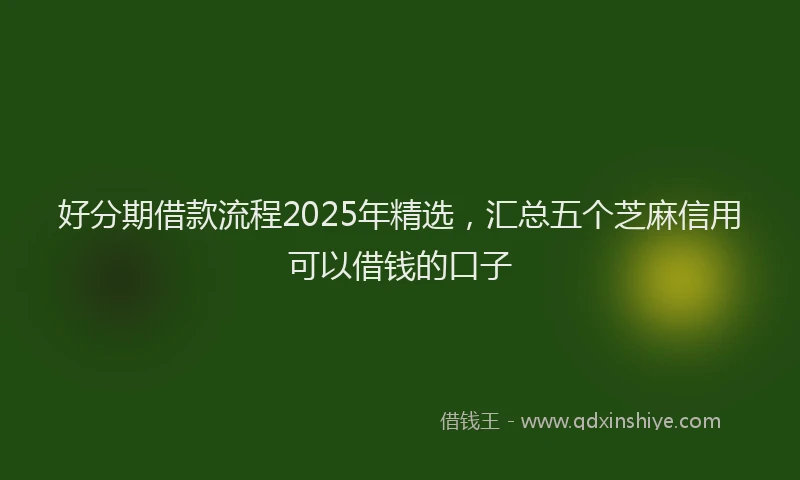 好分期借款流程2025年精选，汇总五个芝麻信用可以借钱的口子