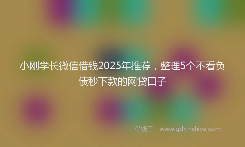 小刚学长微信借钱2025年推荐，整理5个不看负债秒下款的网贷口子
