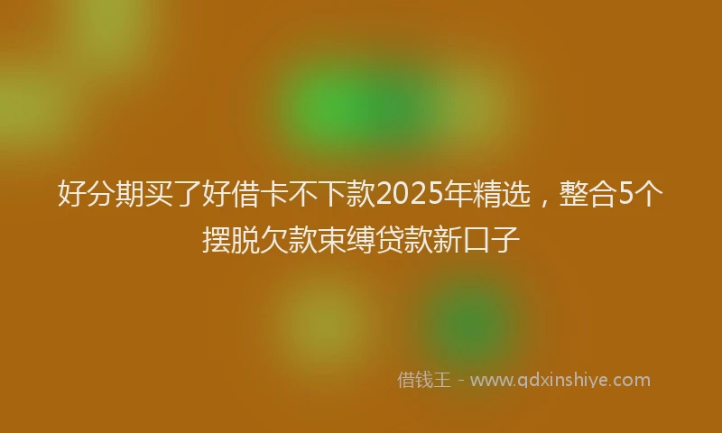 好分期买了好借卡不下款2025年精选，整合5个摆脱欠款束缚贷款新口子
