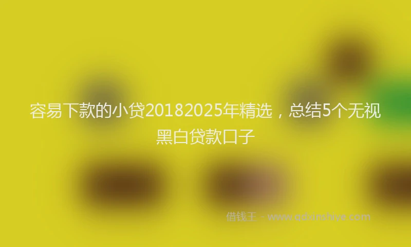 容易下款的小贷20182025年精选，总结5个无视黑白贷款口子