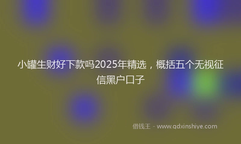 小罐生财好下款吗2025年精选，概括五个无视征信黑户口子