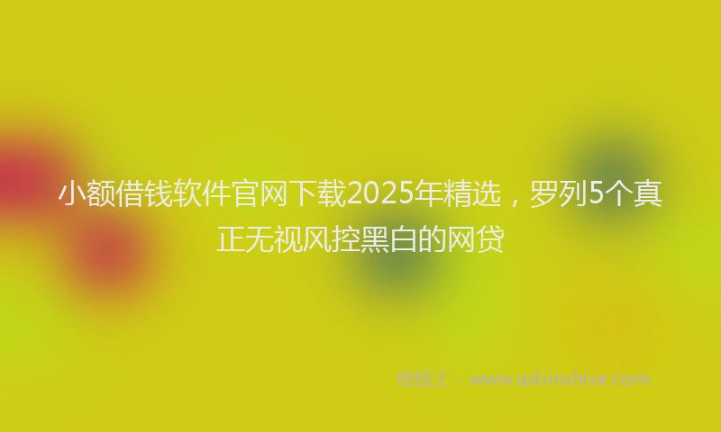 小额借钱软件官网下载2025年精选，罗列5个真正无视风控黑白的网贷
