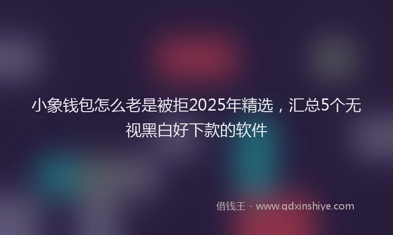 小象钱包怎么老是被拒2025年精选，汇总5个无视黑白好下款的软件