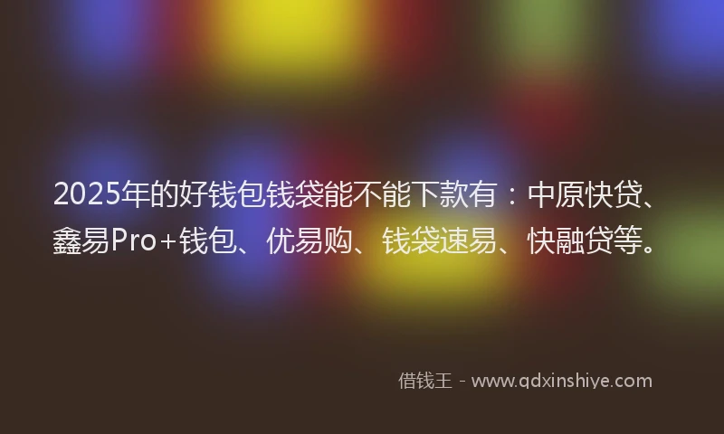 2025年的好钱包钱袋能不能下款有：中原快贷、鑫易Pro+钱包、优易购、钱袋速易、快融贷等。