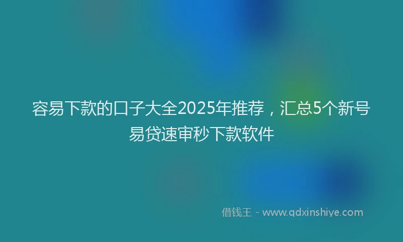 容易下款的口子大全2025年推荐，汇总5个新号易贷速审秒下款软件