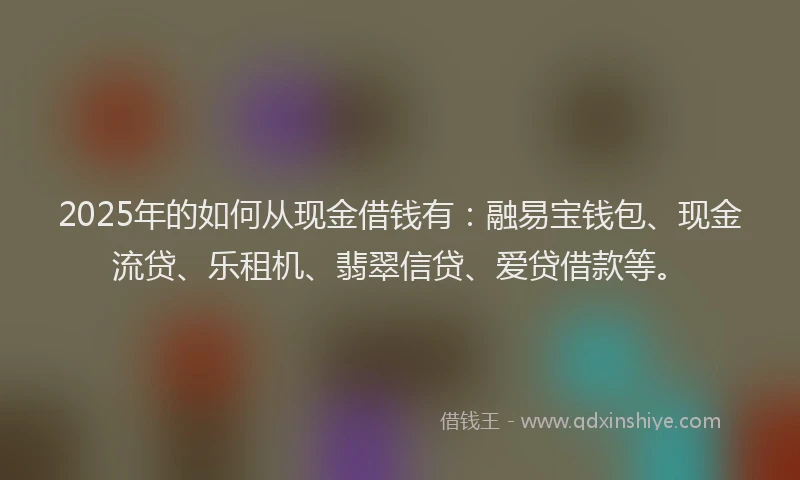 2025年的如何从现金借钱有：融易宝钱包、现金流贷、乐租机、翡翠信贷、爱贷借款等。