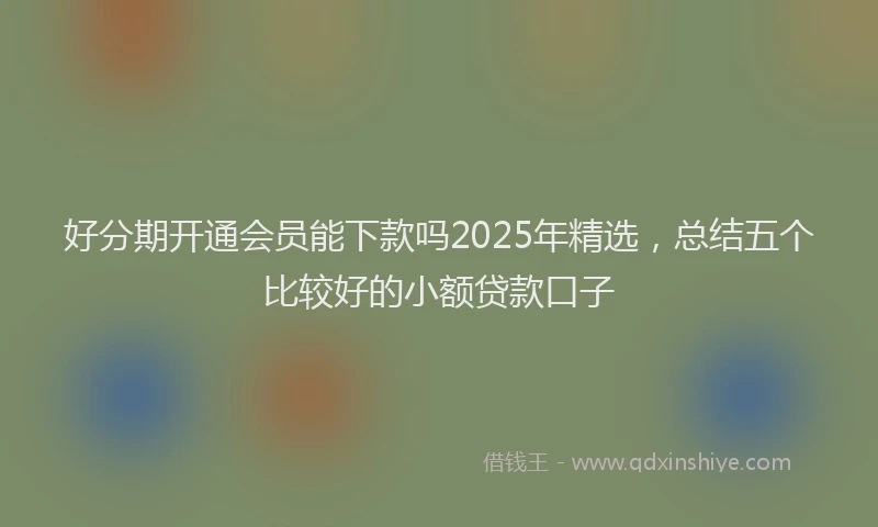 好分期开通会员能下款吗2025年精选，总结五个比较好的小额贷款口子