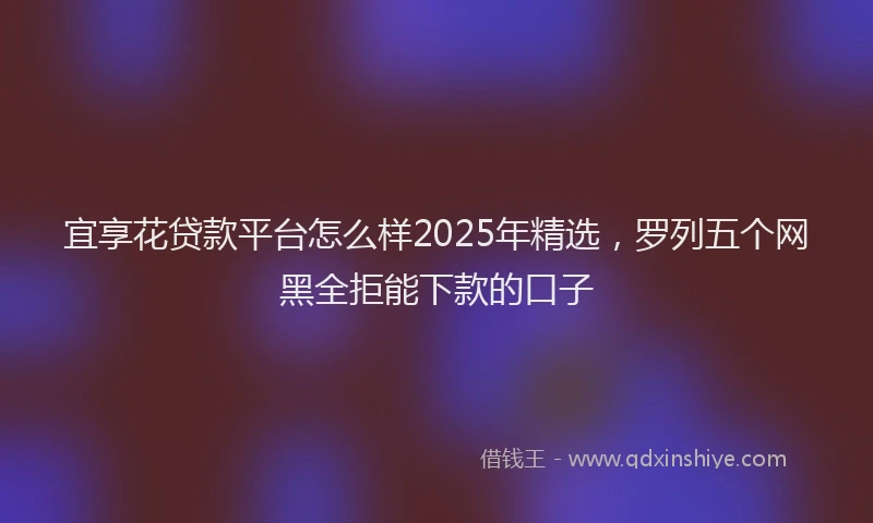 宜享花贷款平台怎么样2025年精选，罗列五个网黑全拒能下款的口子