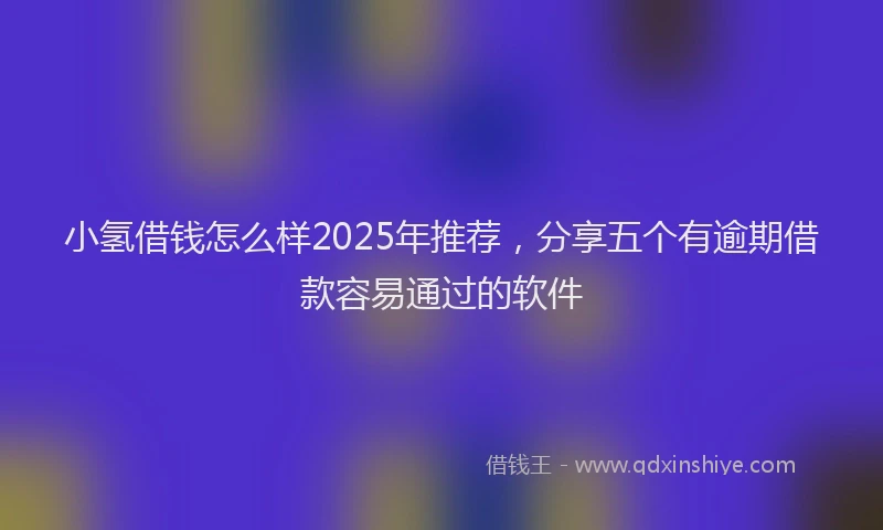 小氢借钱怎么样2025年推荐，分享五个有逾期借款容易通过的软件