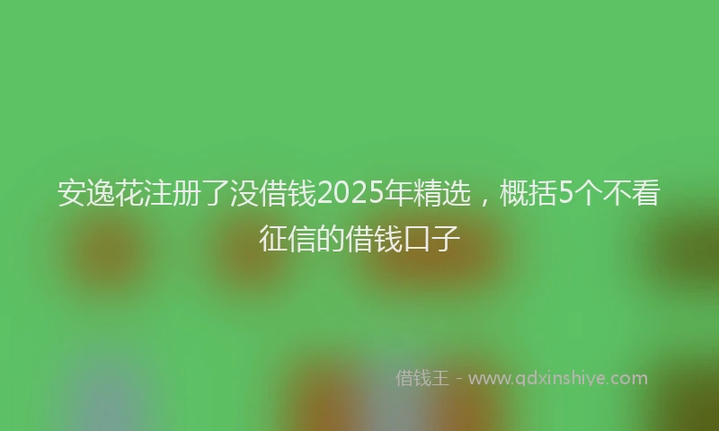 安逸花注册了没借钱2025年精选，概括5个不看征信的借钱口子