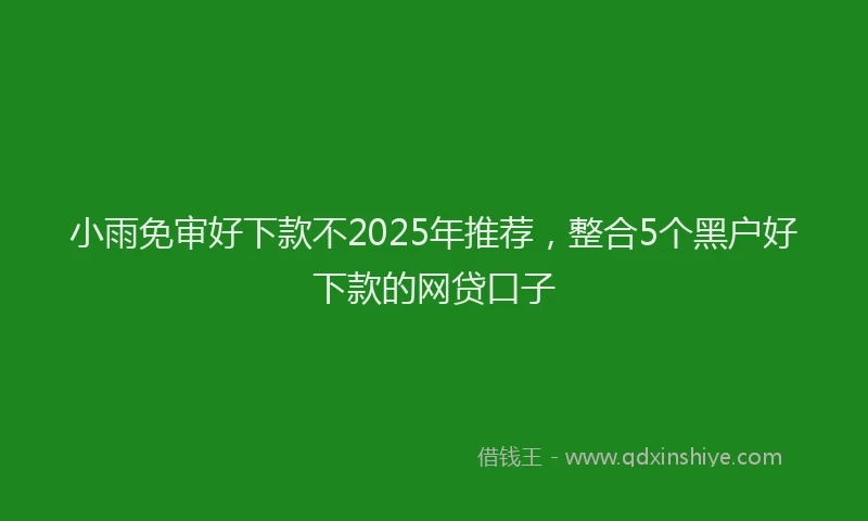 小雨免审好下款不2025年推荐，整合5个黑户好下款的网贷口子