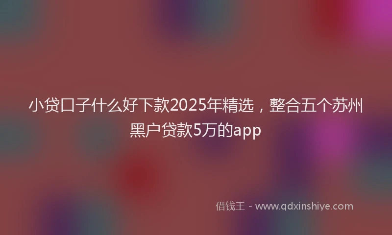 小贷口子什么好下款2025年精选，整合五个苏州黑户贷款5万的app