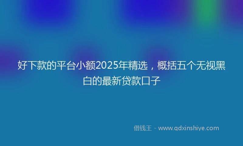 好下款的平台小额2025年精选，概括五个无视黑白的最新贷款口子