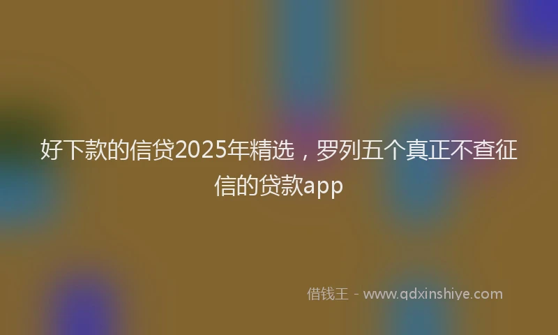 好下款的信贷2025年精选，罗列五个真正不查征信的贷款app