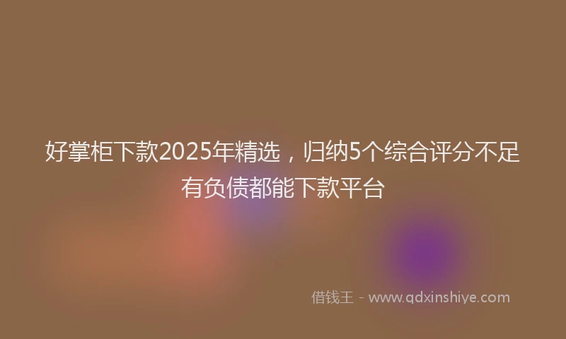 好掌柜下款2025年精选，归纳5个综合评分不足有负债都能下款平台