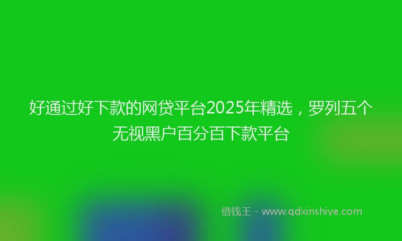 好通过好下款的网贷平台2025年精选，罗列五个无视黑户百分百下款平台