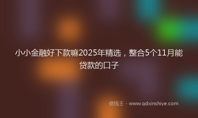 小小金融好下款嘛2025年精选，整合5个11月能贷款的口子