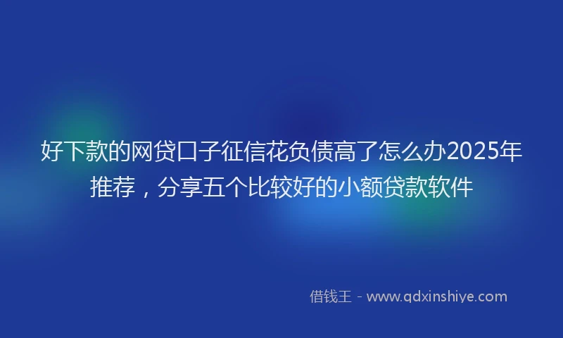 好下款的网贷口子征信花负债高了怎么办2025年推荐，分享五个比较好的小额贷款软件