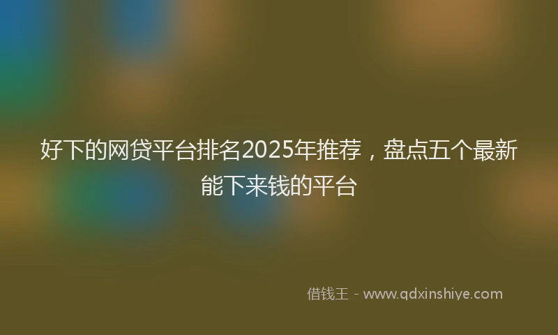 好下的网贷平台排名2025年推荐，盘点五个最新能下来钱的平台