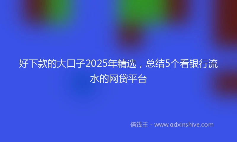 好下款的大口子2025年精选，总结5个看银行流水的网贷平台