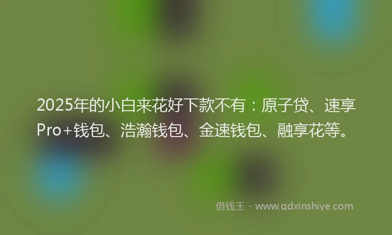 2025年的小白来花好下款不有：原子贷、速享Pro+钱包、浩瀚钱包、金速钱包、融享花等。