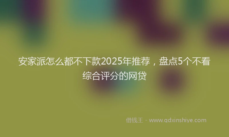 安家派怎么都不下款2025年推荐，盘点5个不看综合评分的网贷