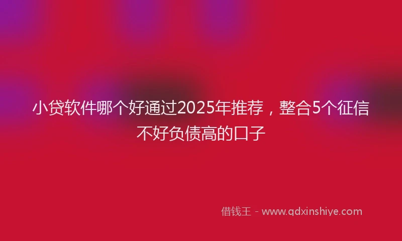 小贷软件哪个好通过2025年推荐，整合5个征信不好负债高的口子
