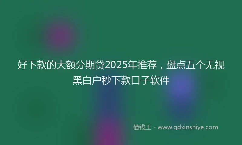 好下款的大额分期贷2025年推荐，盘点五个无视黑白户秒下款口子软件