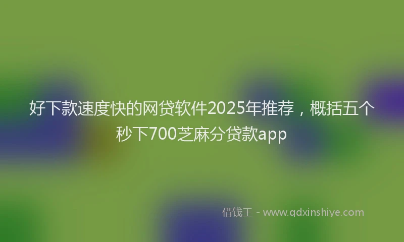 好下款速度快的网贷软件2025年推荐，概括五个秒下700芝麻分贷款app