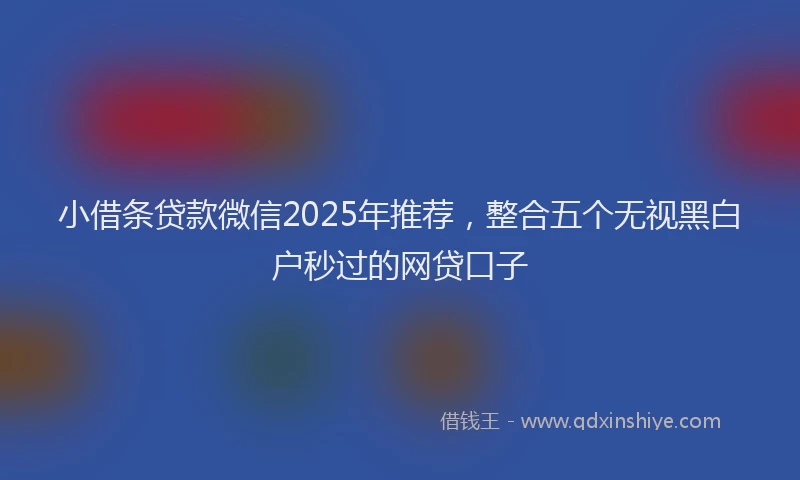 小借条贷款微信2025年推荐，整合五个无视黑白户秒过的网贷口子