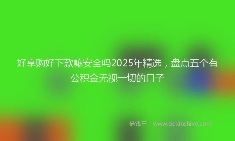 好享购好下款嘛安全吗2025年精选，盘点五个有公积金无视一切的口子