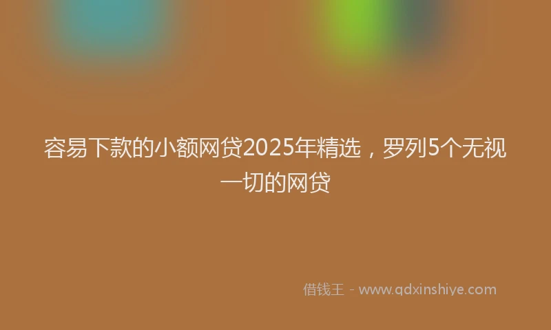 容易下款的小额网贷2025年精选，罗列5个无视一切的网贷