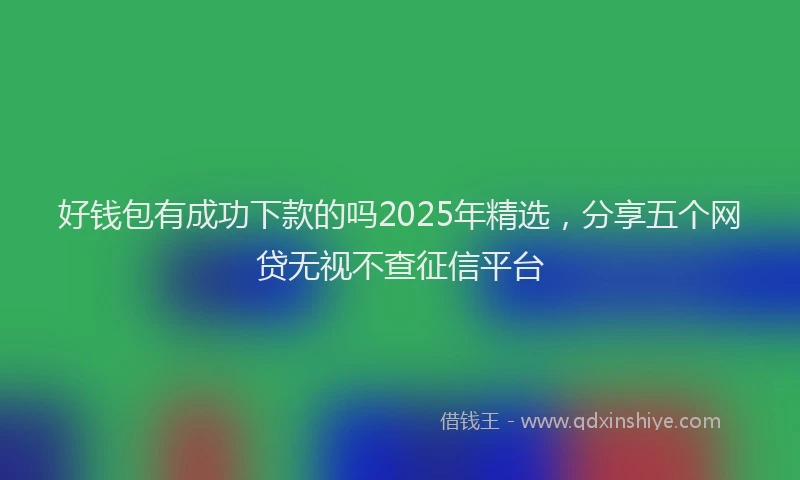 好钱包有成功下款的吗2025年精选，分享五个网贷无视不查征信平台