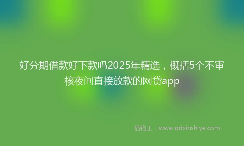 好分期借款好下款吗2025年精选，概括5个不审核夜间直接放款的网贷app