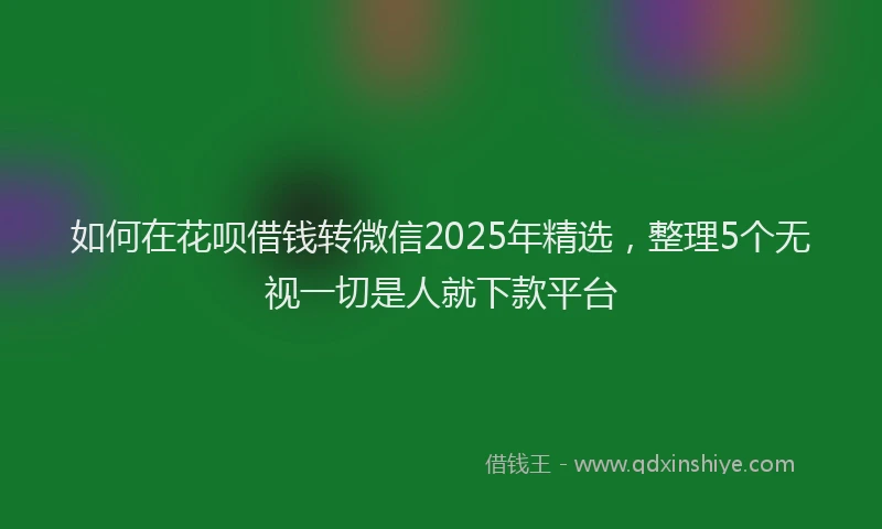 如何在花呗借钱转微信2025年精选，整理5个无视一切是人就下款平台